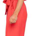 FANCYINN Womens 2 Piece Set V Neck Tank Wide Strap Tops High Waisted Cropped Paper Bag Pants with Belt (Orange, M)