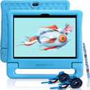 Dragon Touch Kids Tablet 10 inch IPS HD Display Android Tablets with 32GB Storage, 2GB RAM, Quad Core Processor, KIDOZ Pre-Installed, Kid-Proof Case, Shoulder Strap and Stylus, WiFi Only  Blue