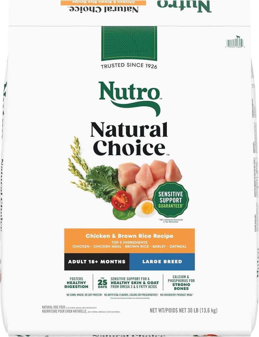 Nutro Natural Choice Large Breed Dry Dog Food, Adult Dog Food Chicken and Brown Rice Recipe, 30 lbs. (30 Pound (Pack of 1))