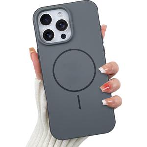 OOK Magnetic for iPhone 16 Pro Max Case, Compatible with MagSafe Silicone Camera Lens Protection Shockproof Protective Slim Phone Case for 6.9inch, Black
