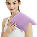 Heating Pad Microwavable with Washable Cover, 8 x 12 Multipurpose Microwave Heating Pad for Neck and Shoulders, Moist Heat Bean Bag Warm Compress for Knee, Muscles, Joints, Wrist, Abdomen (Purple)