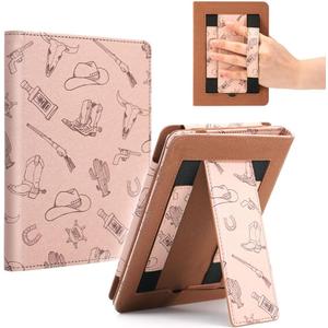 Cowboy Case for 7 Kindle Paperwhite 2024 12th Generation/6.8" 11th Gen/iReader/Xiaomi Book,Hand Strap Stand Cover Sleeve for Kindle Colorsoft Signature Edtion,2025 Western Cowgirl Ereader Ebook Gifts