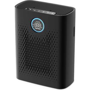 Air Purifiers for Home Pets Up to 3000Ft, HEPA Large Room Air Purifier with PM2.5 Air Quality Monitor, Sleep Mode, Air Purifiers for Bedroom Office for Allergies, Smoke, Dust, Pollen,8000B, Black