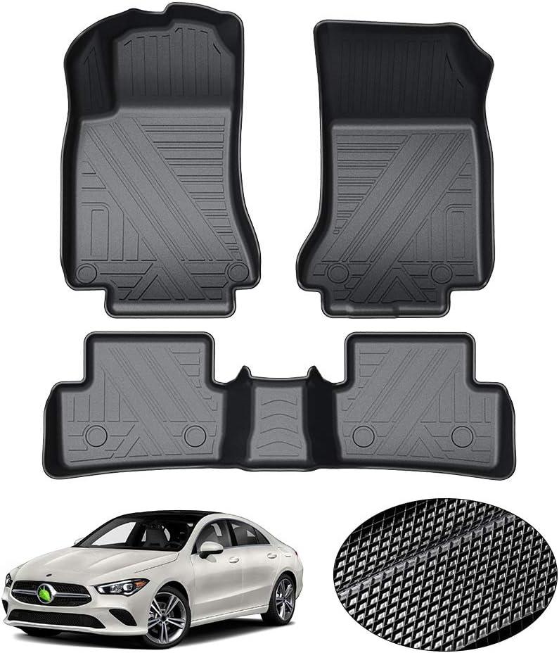KUST Custom Fit Floor Mats for Mercedes Benz CLA 2014-2019/GLA 2015-2020 All Weather Floor Liners 1st & 2nd Row Carpet Liners Non-Slip Black