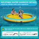 CALOBANA Round Floating Ring Inflatable Water Hammock Heavy Duty River Floats Lake Raft for Adults Tanning Pool Lounger Float Island Platform Pad Mat for Party