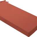 Favoyard Outdoor Bench Cushion 48 x 18 Inch Waterproof Patio Furniture Cushions 3-Year Color Fastness Garden Sofa Settee Couch Swing Pads with Handle and Attach Ties, Spice