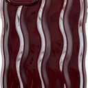 Caseative for iPhone 11 Case,Water Ripple Pattern Curly Wave Frame Soft Phone Case (Wine Red)