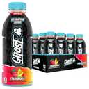 GHOST Hydration Drink, Strawbango - RTD Sports Drink with Electrolytes, Natural Vitamins & Minerals - All Day Lifestyle Hydration Beverage - Zero Caffeine & Zero Sugars - 16.9 Fl Oz, 12 Pack (EXP 08/31/26)
