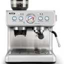 Gevi Dual Boiler Espresso Machine with Built-in Grinder, 58mm Commercial Portafilter, Barista Steam Wand, 31 Grind Settings, Stainless Steel, for Home Barista Use, Sterling Silver