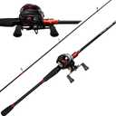 Kilitn Fishing Rod and Reel Combo, Baitcasting Combo Baitcast Reel, 6 Foot 7 Foot 2-Piece, Durable Fiberglass Wrapped Carbon Fiber Rod with Comfortable EVA Handle (Right-Hand Reel - 6 FT 2 Piece Rod)