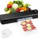 Automatic Food Vacuum Sealer, 10 Food Vacuum Sealing Bags, Digital Countdown Timer, Compact and Lightweight, Easy to Store, Suitable for Home Kitchen Use