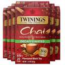 Twinings Decaffeinated Chai Individually Wrapped Bags, 20 Count (Pack of 6), Sweet, Savoury Spices, Enjoy Hot or Iced, 120 Teabags
