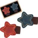 2pcs Magnetic Leather Bookmarks, Handmade Magnet Bookmark, Suitable for Women, Men, Students,Teachers and Other Reading Enthusiasts, Gifts Set for Book Lovers (Red+blue)