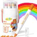 JUPITEARTH 12 Color Twist Crayons for Toddlers 1-3 and Kids 4-8, Non-Toxic Washable Crayons 2-4, Ultra-Silky Easy-Grip Art Supplies, Ideal Coloring Gift for Boys and Girls
