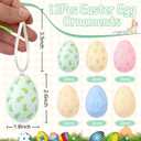 Lewtemi 12 Pcs Floral Spring Eggs Hanging Tree Decor Watercolor Pastel Plastic Eggs Ornament for Birch Tree Spring Centerpiece Basket Decorations Holiday Display Indoor Wreath Garland Decor