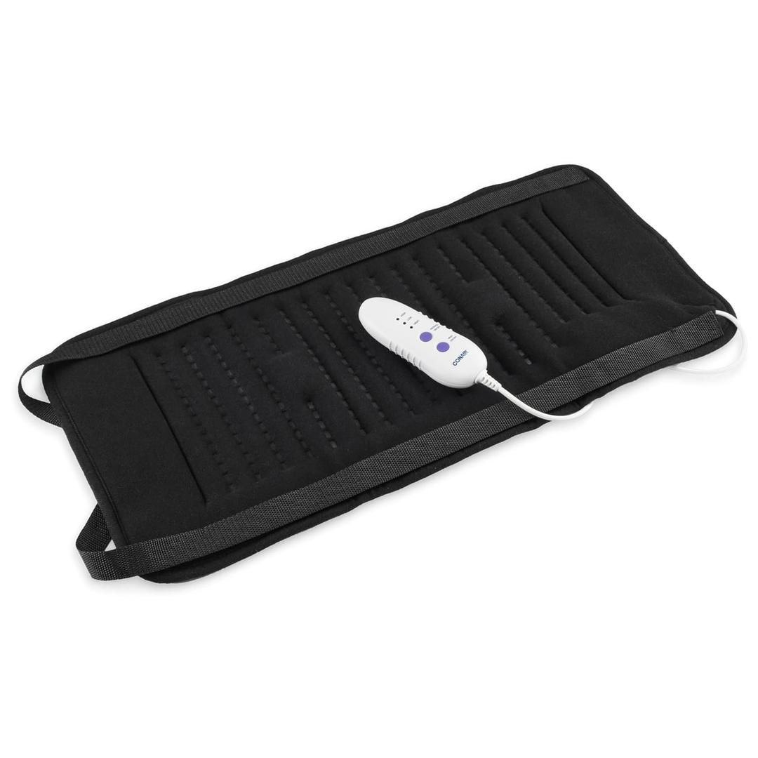 Conair Comfort Vibrating Heating Pad for Back Pain Relief, Heating Pad for Neck and Shoulder, Large Size 12 inch x 23.5 inch, 3 Heat Settings w/ Auto Off, Black