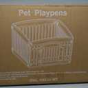 DUMOS Plastic Dog Playpen, 4 Panels 24 Inch Small Pet Fence Play Pen