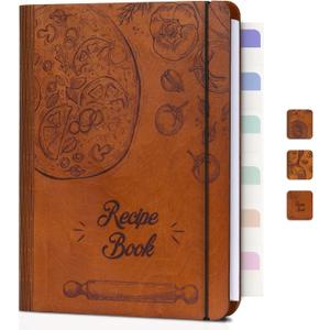 Woodcover Blank Recipe Book to Write in Your Own Recipes, Custom Recipe Book for Handwritten Recipes, Thoughtful Recipe Binder, Recipe Journal Gift for Family Members, Pizza Version
