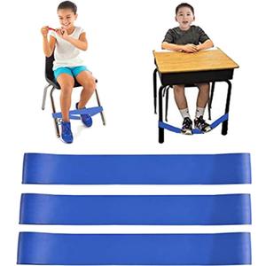 Chair Bands for Kids with Fidgety Feet, Alternative Seating in Classrooms, for Kids with Sensory ADHD ADD Autism and Sensory Needs (Blue-3)