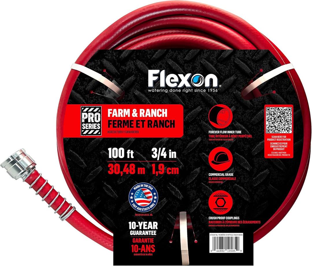 Flexon 3/4" x 100ft Farm & Ranch Garden Hose Flexon 3/4" x 100ft Farm & Ranch Garden Hose
