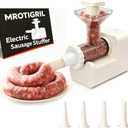 Electric Sausage Stuffer Machine: 4 Stuffing Tubes  OneButton Start Sausage Stuffer: Effortless, 11lbs Meat in 5 Minutes  Time-Saving Homemade Sausage Maker for Hot Dogs, Beef, Chicken (Off-White)