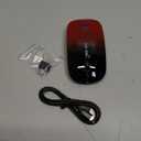 CC Store LED Wireless Mouse, Bluetooth Mouse &2.4GHz Instant Connection,Rechargeable Ultra Silent Slim,3 DPI 2 Connection Modes with USB-C to USB Adapter for Laptop/MacBook/PC/Tablet/iPad (Black-red)