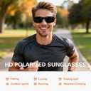 suoso Sports Polarized Sunglasses for Men: Women UV400 Protection Wrap Around Sun Glasses for Fishing Driving Cycling TR90, Black