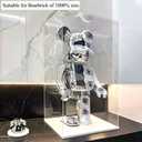 DuvinDD 29 inch Tall Acrylic Display Case for Bearbrick 1000% Large Doll, for Lego NASA Artemis 10341 42221, Clear Display Box for Collectibles, Dustproof Protective Showcase with White Base
