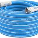 Fevone 50ft Heavy Duty Garden Hose, Lightweight and Flexible, Water Hose – 5/8" ID, Burst 600 PSI, Hybrid Polymer, Kink-Resistant, 3/4" GHT Aluminum Fittings, Drinking Water Safe