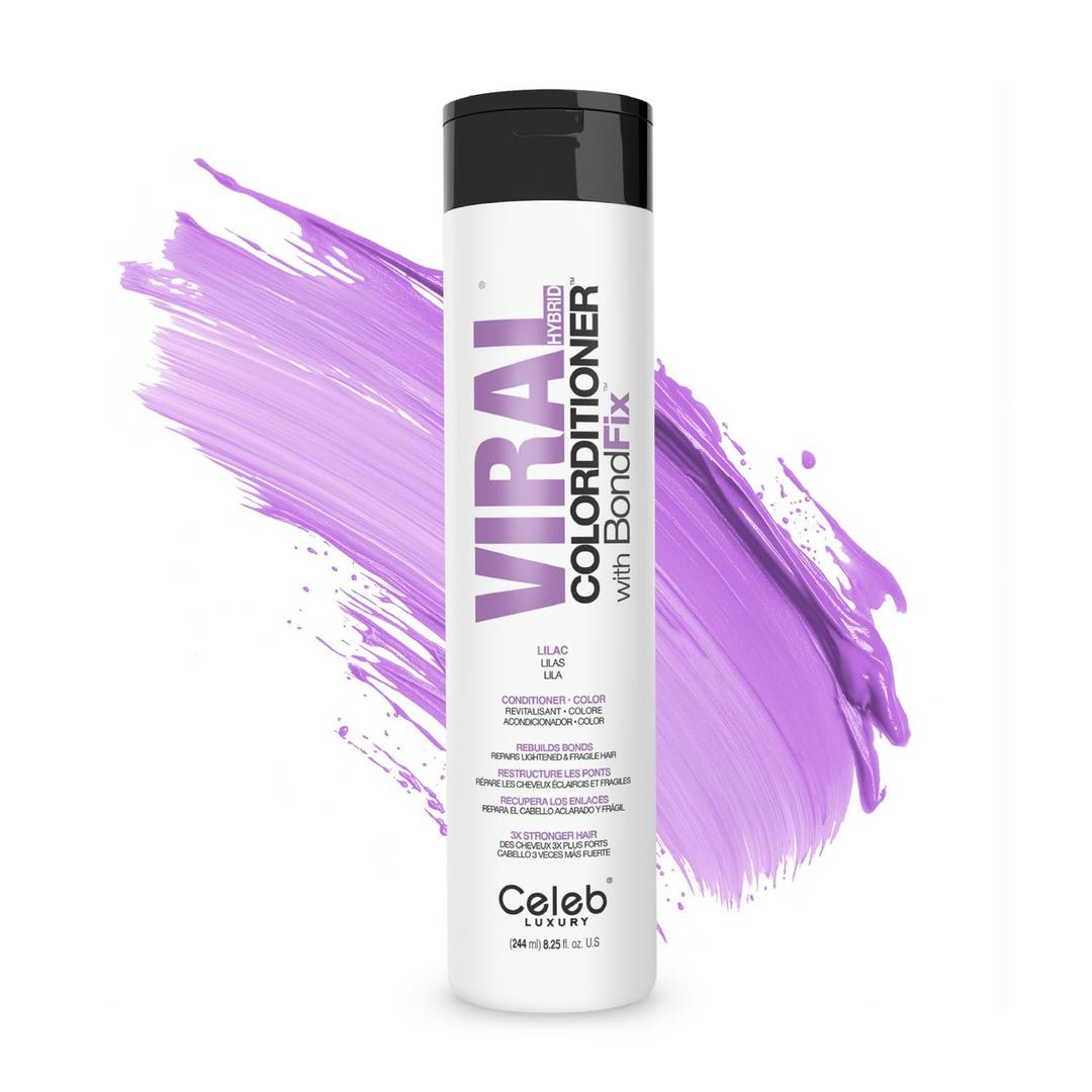 Celeb Luxury Color Depositing Conditioner - Color Refresher with Bondfix Bond Rebuilder, Viral and Gem Lites, Pairs with Colorwash (Lilac)