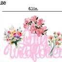 4 x Wildflower Birthday Party Decorations, Floral Cupcake Toppers Baby in Bloom Baby Shower Cake Decorations Wildflower Baby Shower Decor Flower Birthday Party Supplies