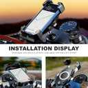 Kewig Motorcycle Fork Stem Phone Mount, Motorcycle Phone Mount, 1S One-Push Automatically Lock & Release, Fits for Fork Stem 12-25.4mm in Diameter, for 4.0-6.9" Cellphones
