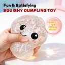 Dumpling Squishies, Glitter Dumpling Mystery Box, 2026 Upgraded Dumplings Stress Balls Fidget Sensory Balls, Squeeze Dough Ball Stress Relief Hand with Food Steamer, Relaxation Gift (Glitter Blue)