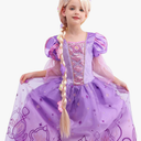 Lingway Toys Girls Princess Dress Up Costume:Rapunzel Dress For Girls,Light Up Halloween Snow Queen Princess Dress, 5-6years