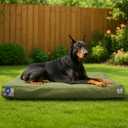 Sytopia 42 Inch Canvas Indestructible Outdoor Dog Bed for Extra Large Dogs, Chew Proof Dog Bed with Waterproof Washable Removable Cover, Indoor Patio Pet Pad for Crate, Green