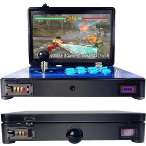 Pandora Arcade Portable Retro Video Game Player Built-in 20000+ Classic Games 14 inch LED Integrated Recreation Arcade Emulator Console Compatible with FBA/N64/Arcade/MAME