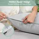 Cooling Curved Pillowcase for Side Sleeper Pillow - Rayon Derived from Bamboo Pillowcase with Zipper, Breathable and Soft Silky Cover for Hot Sleeper Protecting Hair&Skin Queen Size 1 Pack, Light Gray