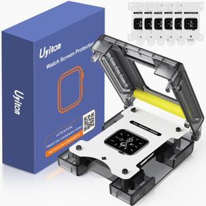 Uyiton for Apple Watch Series 9/8/7/6/SE (3/2/1) Screen Protector 44/45mm, Clear EPU Film [Not Glass] iWatch Protector [Non-Bubbles] [Easy to Install] Self-Healing High Touch Screen Cover, 6 Pack