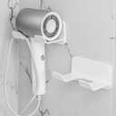 Premium Space-Saving Hair Dryer Holder  Wall-Mounted, Bathroom Organizer, Suitable for Hair Dryer and Other Bathroom Appliances  White