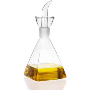 HAIZEEN 4 oz / 125 ml No Funnel Needed Olive Oil & Vinegar Dispenser Glass Cruet Decanter for Kitchen,Lab glassware seal handicraft Keeps Oil Fresh Longer