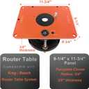 Router Lift for 3-1/2"Diameter Motors, 9-1/4" x 11-3/4"Panels, 3/4" Arc, Upgraded Clamp, Leveling Screws & Manual Crank-Operated Lifting Mechanism