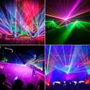 U`King Stage Laser Light, 5 Beam Sound Activated DJ Party Lights RGBYC LED Music Projector with Remote Control DMX for Dancing Birthday Bar Pub Stage