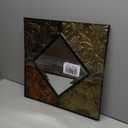 Set of 2 Vintage Embossed Metal Wall Mirrors – Boho Rustic Decor, Diamond Center