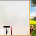 Frosted Glass Window Film Decorative with Reference Cutting Line, Bathroom Window Privacy Film for Glass Windows Cover, Static Cling, Removable, Reusable, Anti-UV, Anti-Glare, 29.5" x 78.7"