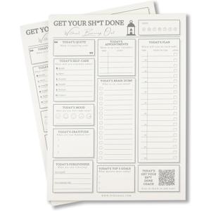 Daily Planner Notepad - Mothers Day Gift Help Mom Plan Self Care, Daily Tasks, Work, and School Tasks on One Simple Tear Off Page Each Day 2 Pack Large (8.5x11) Notepads for 100 Days of Planning without Stress
