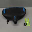 Oversized Bike Seat for Men & Women Comfort, Extra Wide Bicycle Seat Cushion, Comfortable Wing Padded, Large Replacement Bike Saddle for Peloton Bike, Stationary Exercise Bike, City Bike, Ebike (Blue)