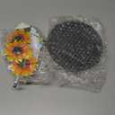 Qmetalart Sunflower Gnome Paper Towel Holder, Gnome Honey Bees Kitchen Bathroom Decor Modern Accessories Metal Farmhouse Large Paper Towel Stand for Countertops Swedish Gnome Lover Gifts (Yellow)