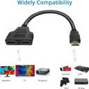 2 x BATU HDMI Splitter Adapter Cable - Hdmi Splitter 1 in 2 Out Male to Dual Female 1 to 2 Way for HD, LED, LCD, TV, Support Two The Same TVs at The Same Time Mirror Only