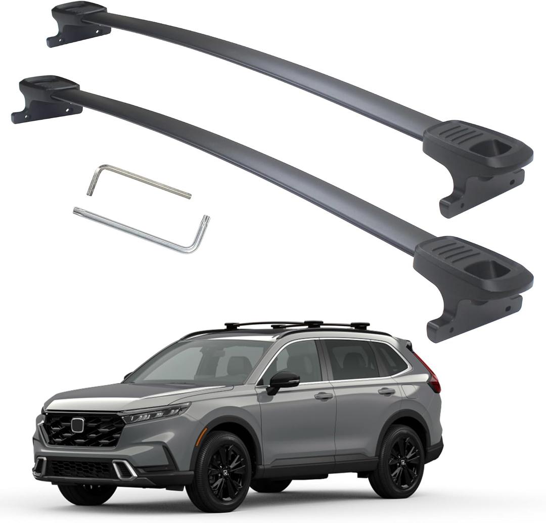 Heavy Duty Roof Rack Crossbars Compatible for Honda CRV 2023-2026(Equipped Factory Flushed Side Rails) Anti-Corrosion,Full Aluminum Die-Casting Black Matte with Max 300LB Loading Weight