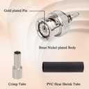 XRDS -RF BNC Crimp Connectors 10PCS, BNC Male Crimp Solder Attachment Connector for RG316 RG174 RG188 RG188A LMR100 Coax Cable